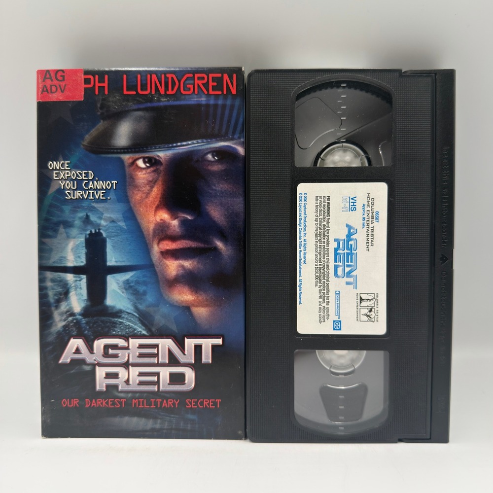 Agent Red VHS Dolph Lundgren Columbia Tristar Action Movie 2000 Vintage Tape